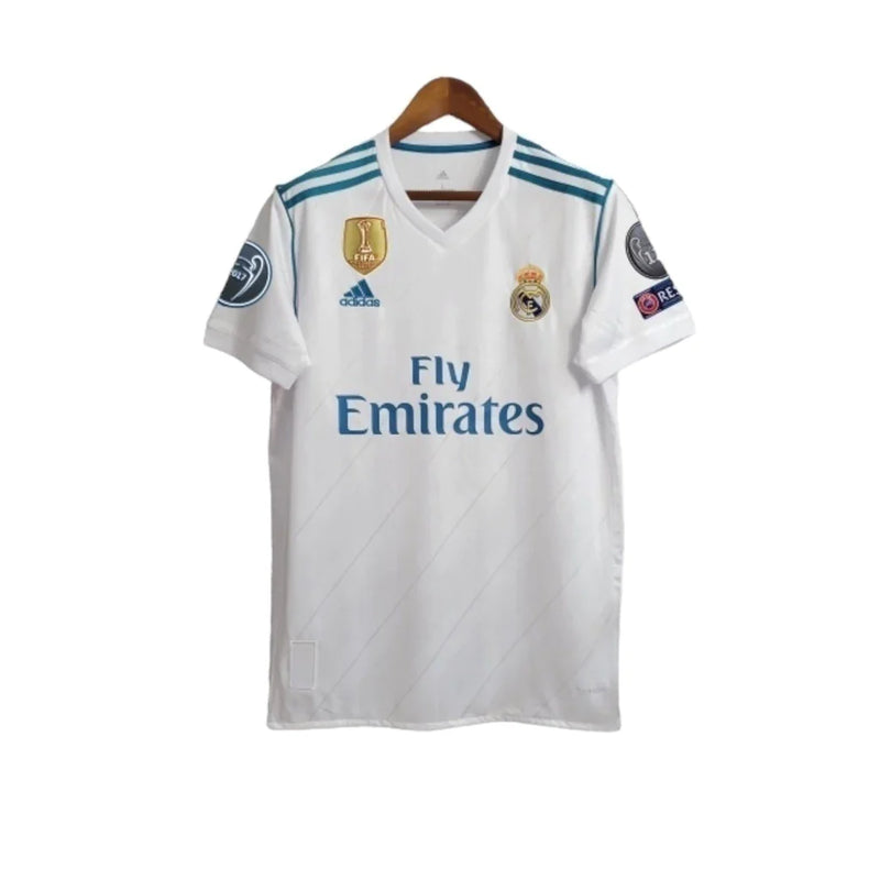 Camisa Real Madrid I 2017/18 Masculina Retrô - Com patches
